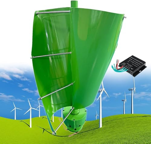 Kit Generatore di Turbina Eolica Verticale 12000W 12V/24V/48V 2 Lame con Regolatore MPPT per Uso Domestico e Fabbrica