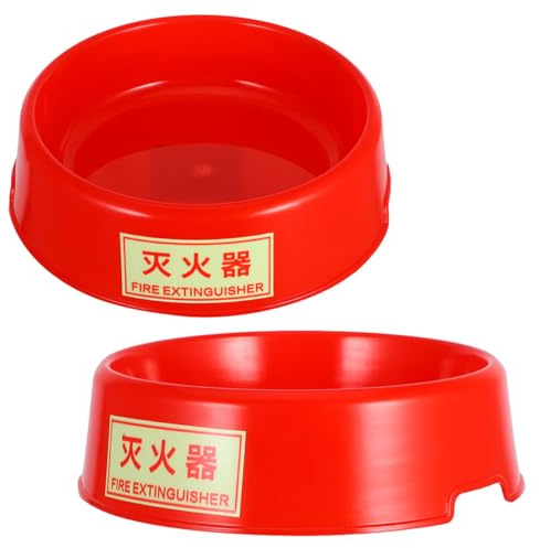 Baluue Soporte de Base para Extintor de Incendios Plástico Fluorescente Rojo 5-8 Kg, 2 Unidades, Soporte de Suelo para Extintores Industriales Visibilidad Nocturna para Seguridad