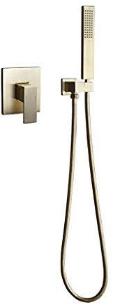 Wandmontiertes Duscharmatur-Set Aus Messing Mit Quadratischem Duschkopf Und Handbrause, Goldene Badezimmer-Mischbatterie