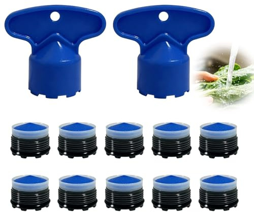 12 Stück Perlator M18.5, Wasserhahn Sieb M18.5, Strahlregler Set mit 2 Schlüsseln, Luftsprudler Ersatz Tap Aerator für Küche Bad, Wassersparer Einsatz mit Filter für gleichmäßigen Wasserfluss