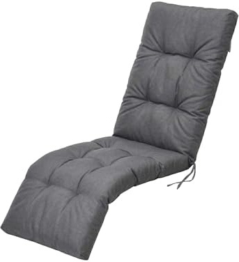 Bjird - Liegenauflage mit Fußstütze, Auflage Gartenliege 160x50x8 cm - Polsterauflage für Sonnenliege, Auflagen für Deckchair - wasserabweisend, leicht zu reinigen - Graphit