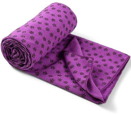 Serviette de yoga - Antidérapante - Séchage rapide - 185 x 62 cm - XXL - Pour le sport, la plage, le pique-nique et les voyages - En microfibre - Pour Pilates, fitness et pique-nique - Tapis de yoga