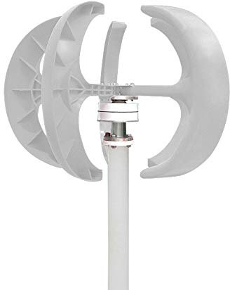 Generador de turbina de viento de 600 vatios, 12V 24V Tipo de linterna Eje vertical Kit de energía de molino de viento para exteriores de 5 cuchillas con controlador, para suplementación eléctrica