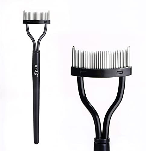 Msq, pettine per ciglia, pennello per sopracciglia, separatore per ciglia e mascara, applicatore per mascara, con pettine e copertura ad arco, colore nero