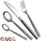 Set di posate 24 pezzi rivestimento con manico nero Mars, coltelli in acciaio inossidabile Cucchiai Forchette Set di posate Set di utensili Set di posate Servizio per 6