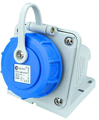 Steckdose 16A 2P+E 230V IP68 Wandsteckdose Aufputz Hermetisch Kunststoff gefertigt