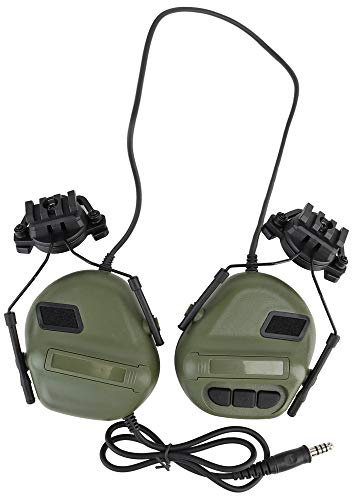 WarmHeartting Tactical Military Headset Headphone with Fast Helmet Rail Adapter and Microphone Communication Accessories