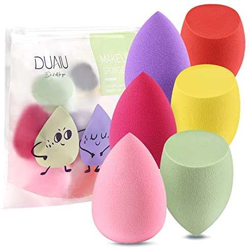 Beauty Blenders DUAIU 6PCS Makeup Sponge for Foundation, Non-Latex Foundation Sponge for Liquid, Creams, and Powders