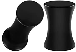 Ohr Tunnel Set, 2 Stück Double Flared Ohr Expander aus Acryl Ear Piercing Expander Flesch Tunnel Plugs, (Schwarz, 3-30mm)