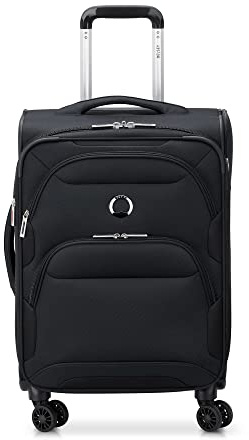 DELSEY Paris Sky Max 2.0 Softside Erweiterbares Gepäck mit Spinnrollen, Schwarz, Carry-on 21 Inch