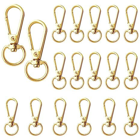 TAIYOU 20 Golden Schwenker Hummer Haken Drehbare Karabinerhaken Legierung Schlüsselanhänger Schnallen zur Produktion von Handgemachten Taschen Rucksäcke Basteln Verwendet