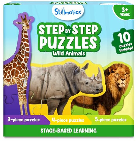 Skillmatics Step by Step Jigsaw Puzzles – Toddler Toys & Games, 40 Pieces