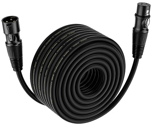 EBXYA Cavo XLR 30M Microfonico Bilanciato da Maschio a Femmina per Mixer, Mic, Podcast, DMX - 3-Pin
