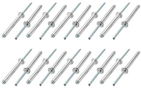 Verbindungselemente, Nieten, Schrauben, Muttern, Nieten, Verbindungselemente, Schrauben, 5 x 45/50 mm, offene Blindnieten aus Aluminium/Stahl, verwendet for Flugzeugmaschinen, elektrische Geräte, Möbe