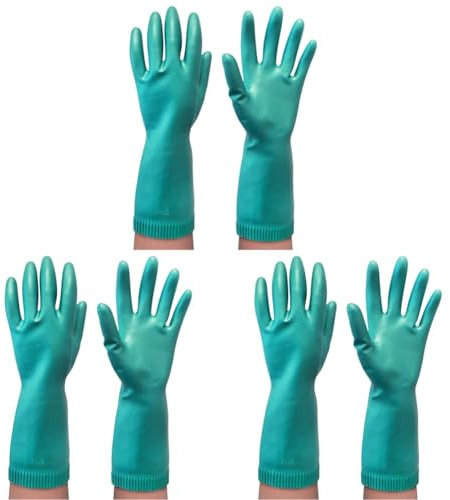 Spontex Wash-Ups Handschuhe, Spülhandschuhe mit Anti-Rutsch-Profil für optimale Geschirrkontrolle, schnelltrocknend, hohes Tastempfinden, Größe L, 1 Paar (Packung mit 3)