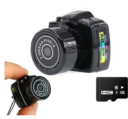 Macchina fotografica d'azione Piccola mini videocamera HD Videoregistratore audio Webcam Y2000 Videocamera Piccolo DV DVR Segreto di sicurezza Nanny Car Sport Micro Cam con microfono ( Color : Noir ,