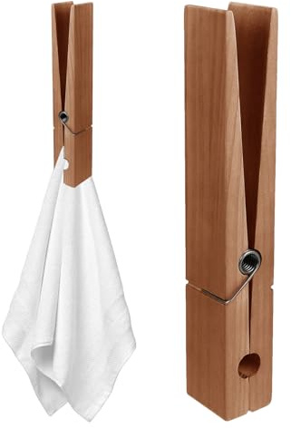Quzente Pinza De Madera Gigante para Toallas y Ropa, Pinzas Grandes con Resorte, Adecuado para Decoración Rústica De Granja, Cuarto De Baño Y Lavandería