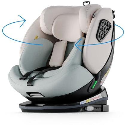 Babify Seggiolino per Auto Isofix 0-36 kg Rotazione a 360°, 6 Angoli di Reclinazione, 40-150 cm, Sicurezza Elevata con ECE R129, Installazione Semplice, I-Size