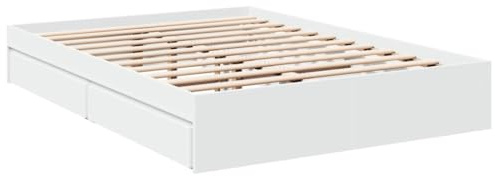 vidaXL Bettgestell mit Schubladen Weiß 140x200 cm Holzwerkstoff