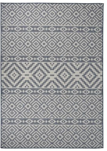 AUUIJKJF Heimartikel, Flachgewebe-Teppich für den Außenbereich, 140 x 200 cm, blaue Streifen, Anzugmöbel
