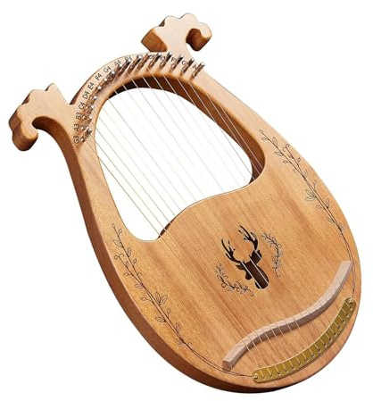 Anfänger harfe C-Tonart 16-saitige Hölzerne Lyra-Harfe Resonanzkasten Saiteninstrumente Mit Stimmschlüssel Saiten Musikgeschenke(16 Natural)
