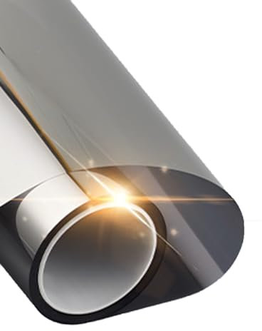 Fensterfolie Von Innen Durchsichtig Von Aussen Blickdicht, Sonnenschutzfolie UV-Schutz, Sonnenschutzfolie Fenster Innen UV-Schutz Reflektierende, Spiegelfolie Selbstklebend for Büros Und Wohnungen(110