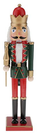 Luzhengyang Vintage 50 cm Cascanueces de madera soldado títere muñeca decoración del hogar – Figura de madera coleccionable de cascanueces de Navidad – Juguete clásico hecho a mano – Estilo 3