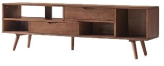 CUISGOR Mueble Para Télévision Meuble TV en Bois Massif, Style Nordique Moderne et Simple, for la Maison, Petit Appartement, Couleur Noyer, Meuble TV de Rangement for Salon Estante Para TV