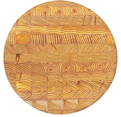 Rundes Käse-Schneidebrett aus Lärchenholz, kanadisches Hirnholz, Standardlinie, handgefertigt für professionelle Köche und Heimkochen, 25,4 cm Durchmesser und 5,1 cm dick