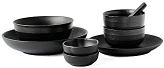 IUBGFTO Set di stoviglie Set di Piatti, Piatti smaltati reattivi durevoli, Piatti, Ciotole, Piatti e Ciotole per Uso in Camper da Picnic (C Taglia Unica)