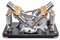 BAUBAUPLAY Stirlingmotor Bausatz, Externer Verbrennungsmotor Sterling Engine Kit, Metall bootfähig V4 4-Zylinder Sterling Motor Bildung Wissenschaft Kit Spielzeug