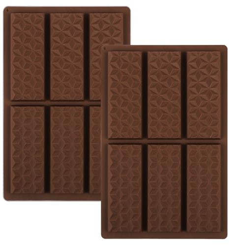 SSYR&P 2-Pack Stampi per cioccolato in silicone senza BPA, stampi per barrette di cioccolato fondente per barrette di cioccolato, Antiaderente, Resistente al Calore,cioccolatini e caramelle, tipo D