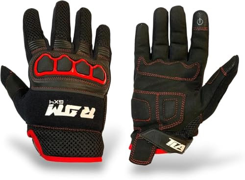TLA RAM Guanti moto con protezioni nocche omologati CE, Taglie sino 5XL uomo e donna, Guanti da moto, scooter, quad, touchscreen, traspiranti, mezza stagione, alta protezione all'impatto.