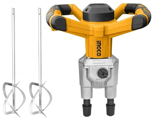 Ingco MX218008 Miscelatore Malta Colla Cemento 1800 W a 2 fruste Pad Velocità regolabile