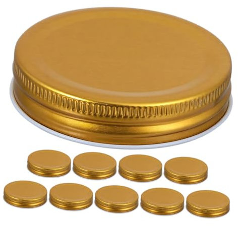 CONGARTENO 10pcs Sturdy Iron Lids for Jars Leak Glass Jar Covers Replacement for Wide Mouth for Preserving and Storage