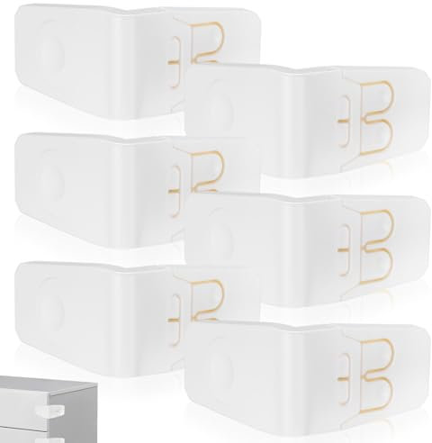 6 Piezas de Seguridad para Bebés en Armarios y Cajones, Bloqueo de Puertas para Niños, Cierre de Seguridad para Muebles, Nevera, Inodoro y Puertas (Blanco)