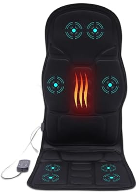Coussin Massant Pliable avec 8 Fonctions de Massage Puissantes et Contrôleur pour Voitures, Maisons et Entreprises, Massage Dos pour Canapé, Fauteuil Inclinable ou Chaise de Bureau