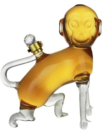 DUOAZJL Art Statue - 1000ml Monkey Drinking Decanter Whiskey And Wine Decanter, Zodiac Monkey Shape Whiskey And Wine Decanter, Glass Animal Whiskey Bottle, Wine or Liquor Decanter