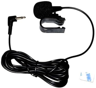 Microphone d'autoradio 3,5 mm - Microphone externe pour véhicule - Unité principale DVD GPS Bluetooth Audio Radio stéréo - Câble de 3 m - Plug and Play