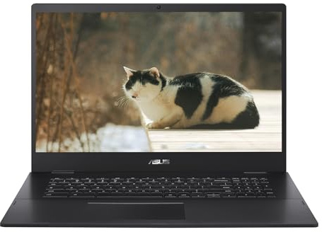 ASUS Chromebook IPS FHD 2025 de 17 pulgadas, procesador Intel Celeron hasta 2.80 GHz, 4 GB de RAM, 128 GB SSD, WiFi súper rápido, teclado de tamaño completo, sistema operativo cromado, negro estrella