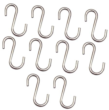 Miniature S Shaped Hook 10pcs Metal Dollhouse Décor Silver