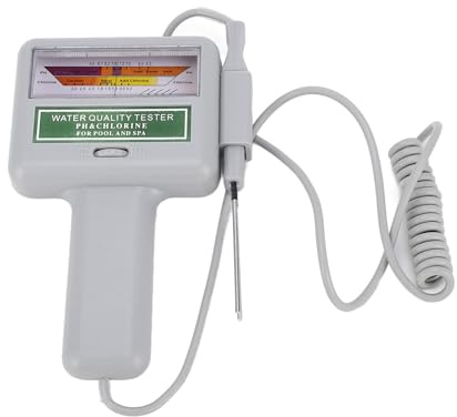 Agatige Probador de Cloro y pH 2 en 1, probador de Calidad del Agua de Piscina Digital de Doble Escala, medidor de PH Digital de Alta precisión PC-101 para Acuario, Piscina, ja cuzzi