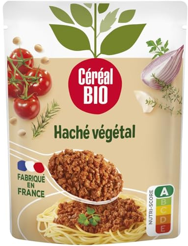 BIO - Haché végétal façon bolognaise au soja Bio à cuisiner CEREAL | Savoureux et onctueux | Parfait pour vos plats de pâtes | le sachet de 250g | LOT DE 4