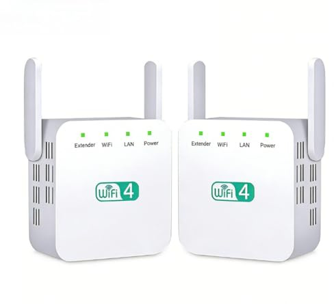 Vassco WIFI Extender,2 High-Gain Antennas WiFi Booster Range Extender, Home Wireless Signal Booster (2 white item)