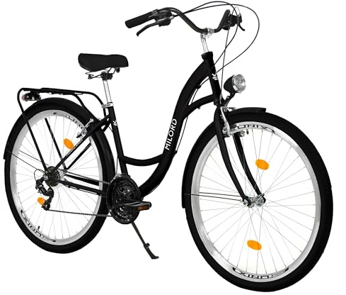 MILORD Damenfahrrad Citybike Komfort Hollandrad Vintage Fahrrad, 26, 28 Zoll, 21-Gang