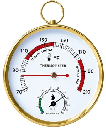Sauna Room Temperature Meter | Portable, Precise, Heat Resistant and Easy to Read Sauna Moisture Meter Monitoring Device for Adults Family Friends Enthusiasts Women and Men