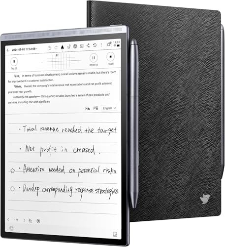iflytek AINOTE Air 2 Bundle - Black Folio Case, 8.2-inch AI Note-Taking Tablet Writing Paper Tablets, 5MP Camera Digital Notebook with Pen, Voice-to-Text Transcription, Multi-Languages AI Support