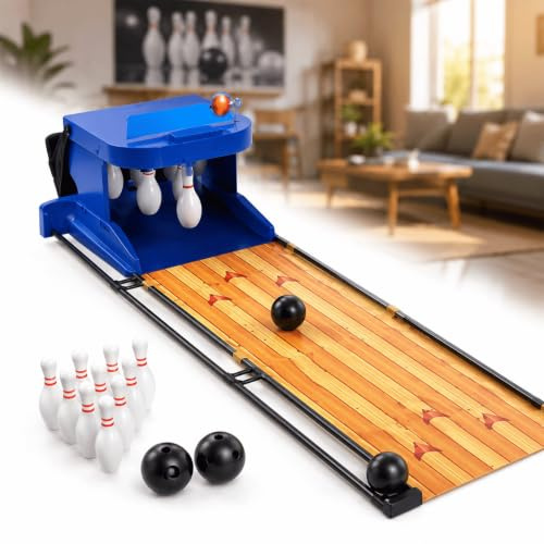 Bowlingspel for Barn Inomhus, Bowlingbollskonsol Inomhus | Simulerade Ljudeffekter, Led-Ljus, Elektronisk Resultattavla, Enkel Montering, for Evenemangsspel