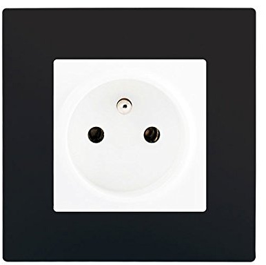 Prise 2P+T Blanc Delta Viva + Plaque Noir