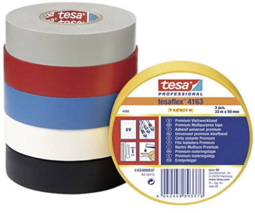 Ruban isolant tesaflex® 4163 tesa 04163-00190-92 blanc (L x l) 33 m x 25 mm acrylate 1 pc(s)